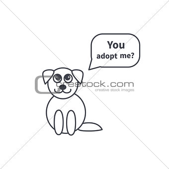 Adoptable puppy line icon