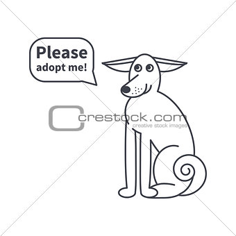 Adoptable dog  line icon