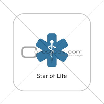 Star of Life Icon. Flat Design.