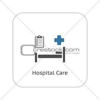 Hospital Care Icon. Flat Design.
