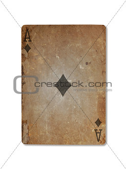 Very old playing card, ace of diamonds