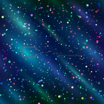 Seamless background, confetti in space