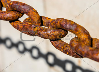 old rusted link chain