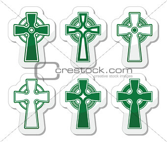 Irish, Scottish Celtic cross on white vector sign