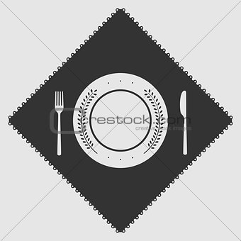 Cutlery and plate Vector