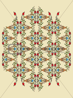Antique ottoman turkish pattern vector design twelve