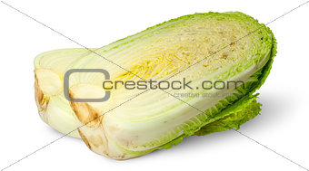 Two halves of Chinese cabbage to each other
