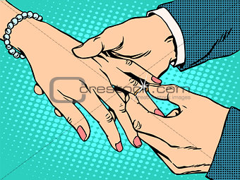 betrothal wedding bride groom gold ring