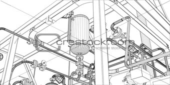 Illustration of equipment for heating system