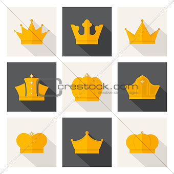 Golden crowns icons