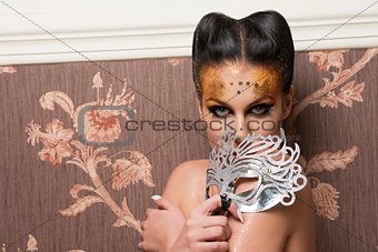 girl with make-up and mask 
