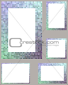 Pixel mosaic page border frame set