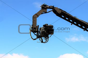 Camera on crane shooting