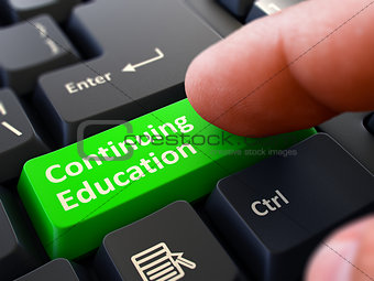 Continuing Education - Written on Green Keyboard Key.