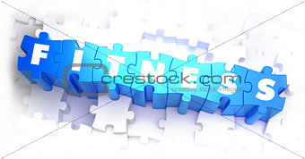 Fitness - White Word on Blue Puzzles.