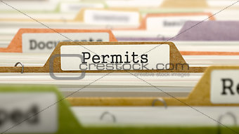 Permits Concept on Folder Register.