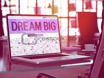 Laptop Screen with Motivation Quote Dream.