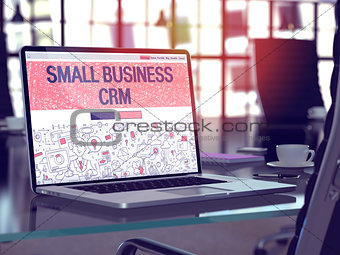 Small Business CRM - Concept on Laptop Screen.