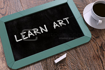 Learn Art Handwritten on Chalkboard.