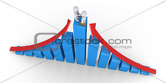 Businessmen agreement on top of graph