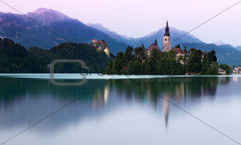 Lake Bled in evening light, Slovenia