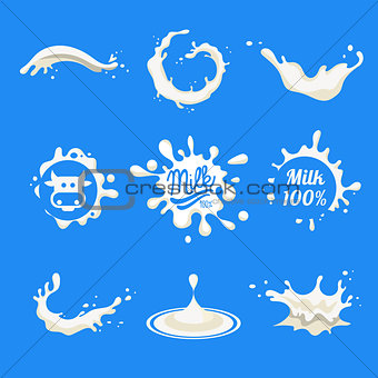 Milk Logo and Labels Designs with Lettering