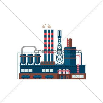 Industrial Factory Building Vector Illustration