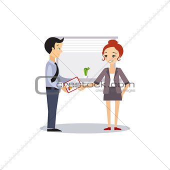 Woman and Manager. Daily Routine Activities of Women. Vector Illustration