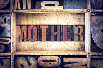 Mother Concept Letterpress Type