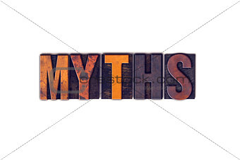 Myths Concept Isolated Letterpress Type