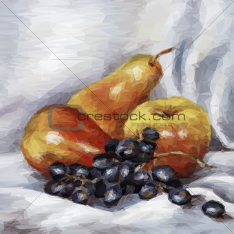 Apples, Pears and Grapes. Vector