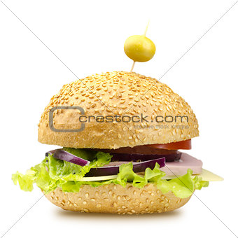 Hamburger Isolated on White Background