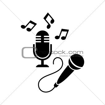 Microphone icons isolated on white