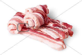 Three strips of bacon rolls