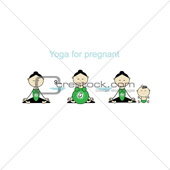 Pregnant yoga, women group for your design