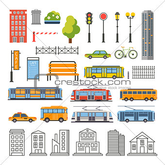 Transportation and City Traffic Infographics Elements. Vector Illustartion