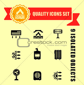 quality heating icon set