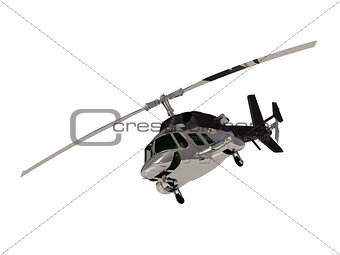 ARMY Silver helicopter with working propeller