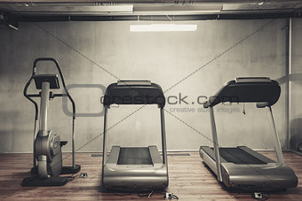 Treadmills set in gym