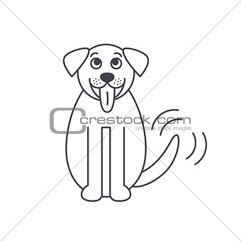 St. Bernard dog line icon.