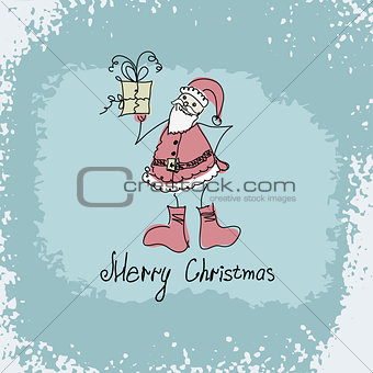 vector hand drawn Christmas illustration of Santa