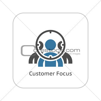 Customer Focus Icon. Flat Design.