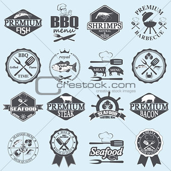 seafood labels and butcher shop