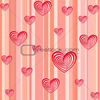 pink vector hearts background