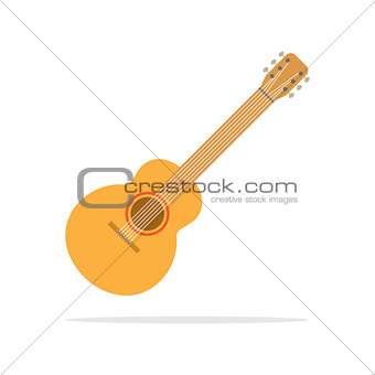 acoustic guitar icon flat style