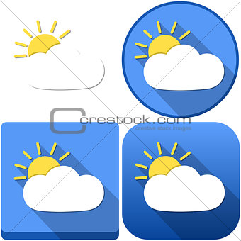 Weather Sun Behind Cloud Icon Pack