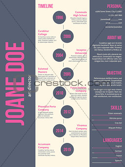 Pink gray modern resume cv template design