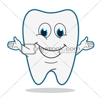 Cute cartoon teeth vector illustration