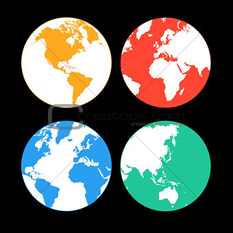 multi-colored Earth continents
