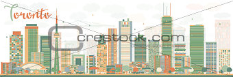 Abstract Toronto skyline with color buildings.